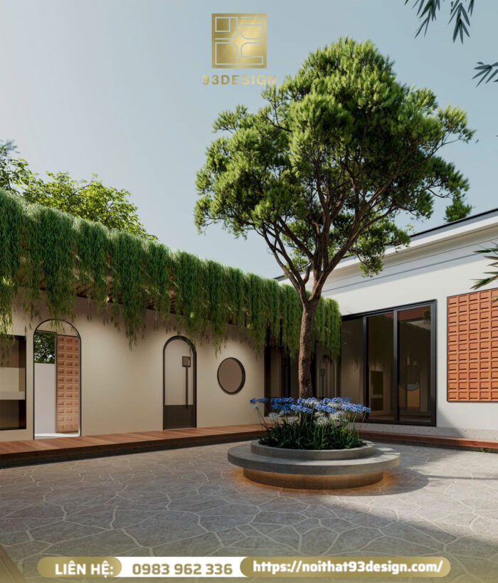 Cây xanh luôn là điểm nhấn cho không gian sân vườn