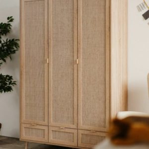 Tủ Quần Áo Gỗ 3 Cánh Mây H112